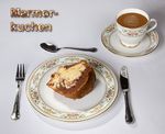 Zum Kaffee ein Stück trockenen Kuchen mit leckerem Kaffee