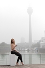 Der Medienhafen versank fast im Nebel